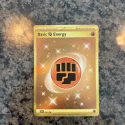 Pokemon Scarlet & Violet Basic Fighting Energy Gold Holo Hyper Rare Card 258/198 - Image 1