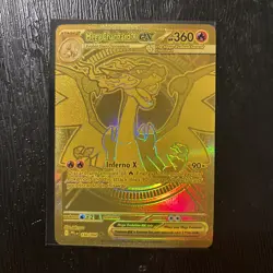 Mega Charizard X ex Gold Hyper Rare 130/094 Pokemon Phantasmal Flames English - Image 1