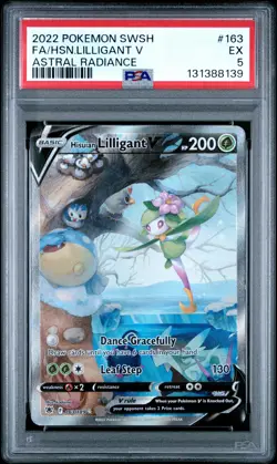 2022 POKEMON SWORD & SHIELD ASTRAL RADIANCE FULL ART/HISUIAN LILLIGANT V PSA 5 - Image 1