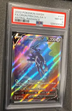 POKEMON CARD ORIGIN FORME DIALGA V FULL ART 177 ASTRAL RADIANCE GRADED PSA 8 - Image 2