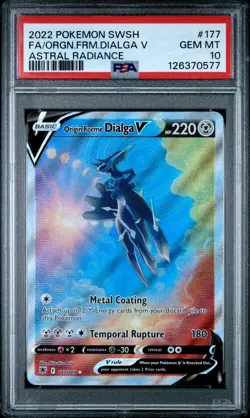 2022 POKEMON SWSH ASTRAL RADIANCE #177 FULL ART/ORIGIN FORME DIALGA V PSA 10 - Image 1
