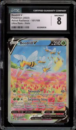 Pokemon Beedrill V Astral Radiance Full Alt Art #161 CGC 8 - Image 1