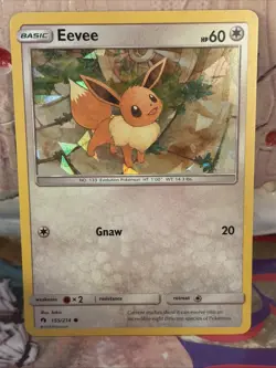 Eevee 155/214 Lost Thunder Pokemon Card Cracked Ice Holo 2018 NM - Image 1