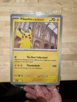 Pikachu At The Museum, Pokemon X Natural History Museum Jumbo Promo Pokemon Card - Image 1