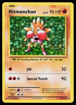 Hitmonchan 62/108 Holo BLEED Misprint Error XY Evolutions Pokemon Card - Image 1