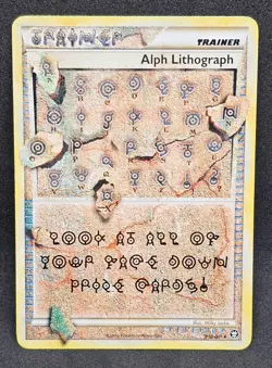 Alph Lithograph Trainer FOUR Pokemon Card 2010 HGSS Unleashed NM/EXC - Image 1
