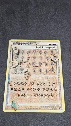 Alph Lithograph Trainer FOUR Pokemon Card 2010 HGSS Unleashed NM/EXC - Image 2