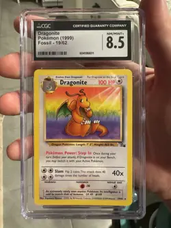 CGC 8.5 Dragonite 1999 Fossil 19/62 Non Holo Rare Pokemon Card - Image 1