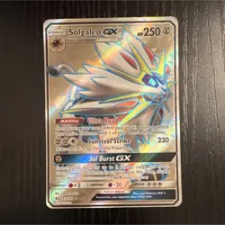 Pokemon Solgaleo GX Full Art Ultra Rare Holo SM Base Set 143/149 250HP Card - Image 1