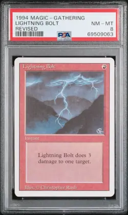 Lightning Bolt Revised 1994 Magic the Gathering PSA 8 Near Mint - Image 1