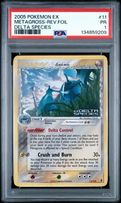 PSA 1 Metagross #11 Reverse Holo Foil EX Delta Species Stamped 2005 Pokemon PR - Image 1
