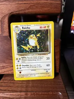 Raichu 14/102 - Base Set Unlimited Pokemon WotC Holo Rare Pokemon TCG - Image 1