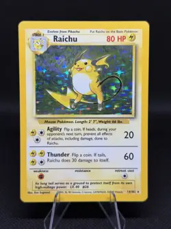 Raichu 14/102 Base Set Holo Rare Pokemon Card - Image 1
