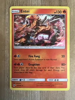 Pokemon TCG Entei Sun & Moon - Lost Thunder 47/214 Exclusive Cracked Ice Holo NM - Image 1