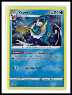Pokemon TCG - Vaporeon Vivid Voltage Cosmos Holo #030/185 - NM - Image 1