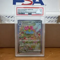 2023 POKEMON MEW EN-151 SPECIAL ILLUSTRATION RARE #198 VENUSAUR EX PSA 7 - Image 1