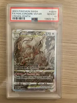 PSA 10 HISUIAN ZOROARK VSTAR GG56/GG70 FULL ART CROWN ZENITH POKEMON 😍 - Image 1