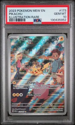 2023 POKEMON MEW EN-151 ILLUSTRATION RARE #173 PIKACHU PSA 10 - Image 1