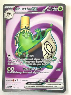 Sinistcha ex 189/167 Ultra Rare Twilight Masquerade - Pokemon TCG - Near Mint NM - Image 1