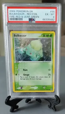 Pokemon EX Fire Red Leaf Green Bulbasaur Reverse Foil 55/112 PSA 6 EX-MT Graded - Image 1