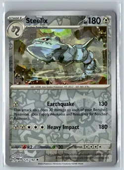 2024 SCARLET & VIOLET SERIES - PALDEA FATES REVERSE HOLO STEELIX RARE #125 - Image 1