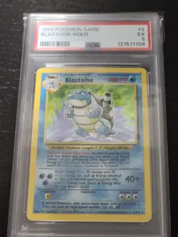 1999 Pokemon Blastoise 2/102 Holo Rare PSA 5 Base Set Original Vintage - Image 1