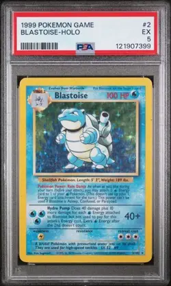 1999 Pokemon Blastoise 2/102 Holo Rare PSA 5 Base Set Original Vintage - Image 1