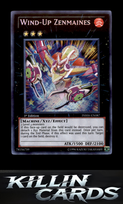 1st Edition Wind-Up Zenmaines PHSW-EN087 Secret Rare Photon Shockwave YuGiOh Car - Image 1