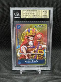 BGS 10 PRISTINE Monkey D. Luffy King One Piece Foil Convention Promo P-043 - Image 1