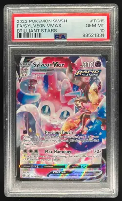 2022 Pokemon SWSH Brilliant Stars Sylveon VMAX Trainer Gallery #TG15/TG30 PSA 10 - Image 1