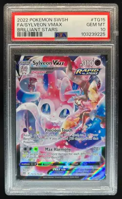 2022 Pokemon SWSH Brilliant Stars Sylveon VMAX Trainer Gallery #TG15/TG30 PSA 10 - Image 1