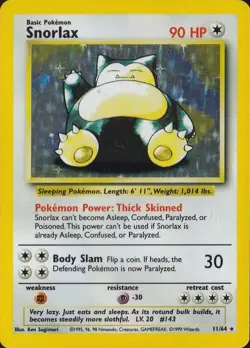 Snorlax - 11/64 - Pokemon Jungle No Symbol Holo Rare Unlimited Singles LP - Image 1