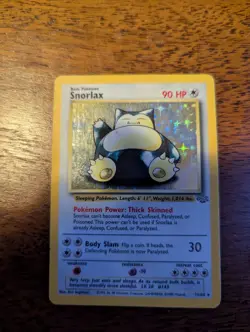 Pokemon Snorlax Unlimited Edition Holo Card 11/64 Jungle LP - Image 1