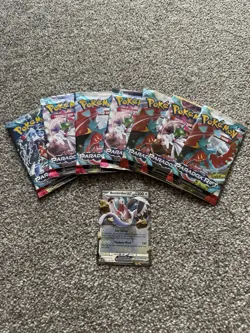 Pokemon TCG Paradox Rift Opened Booster Pack Bulk Bundle X9 - Image 1
