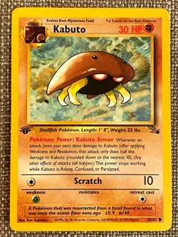 Kabuto 1999 Pokemon TCG Fossil Set 1st Edition #50/62 - Near Mint - Image 1