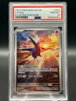 Latios 203/191 Pokemon Surging Sparks IR Illustration Rare PSA 10 GEM MT - Image 1