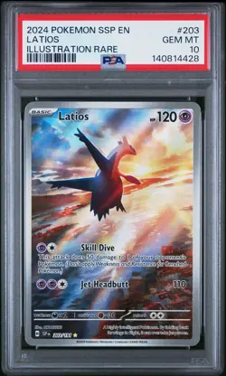 Latios 203/191 Pokemon Surging Sparks IR Illustration Rare PSA 10 GEM MT - Image 1