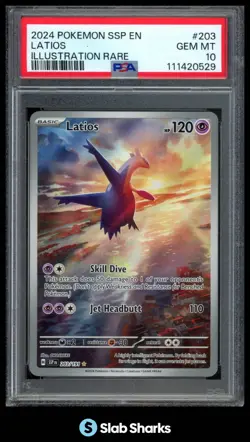 2024 POKEMON SURGING SPARKS SSP EN #203/191 LATIOS ILLUSTRATION RARE PSA 10 - Image 1
