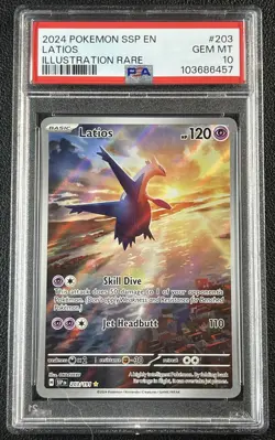LATIOS PSA 10 2024 POKEMON SV SURGING SPARKS - SSP EN #203/191 ILLUSTRATION RARE - Image 1