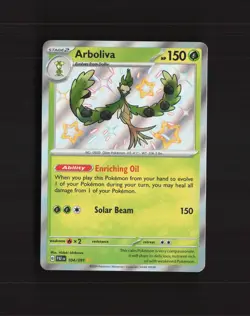 Arboliva 104/091 SV: Paldean Fates Shiny Holo Rare Pokemon Card NM - Image 1