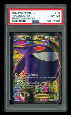2014 Pokemon XY Gengar EX 114/119 Phantom Forces Full Art PSA 8 - Image 1