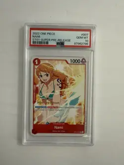 2022 ONE PIECE SUPER PRE RELEASE ST01-007 NAMI PSA 10 GEM MINT - Image 1