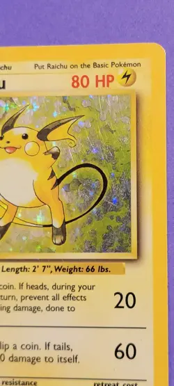 Raichu 14/102 Base Set Holo Rare Pokemon Card Unlimited 1999 - Image 3