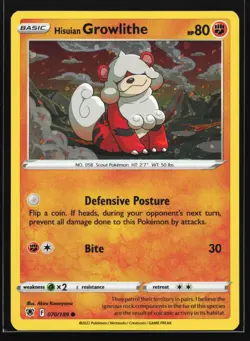 Hisuian Growlithe 070/189 Astral Radiance Cosmos Holo Pokemon Card - Image 1