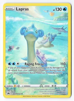 Lapras GG05/GG70 - Pokemon Crown Zenith Galarian Gallery Ultra Rare Full Art NM - Image 1