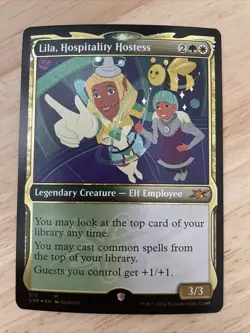 MTG Lila, Hospitality Hostess Showcase GALAXY FOIL #513 M Unfinity M/NM - Image 1