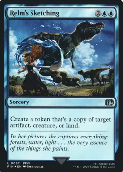MTG Relm's Sketching Foil NM FINAL FANTASY Magic 67 - Image 1
