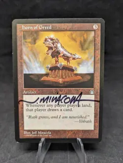 Horn of Greed - MTG - Stronghold (STH) - ARTIST SIGNED - LP - Image 1
