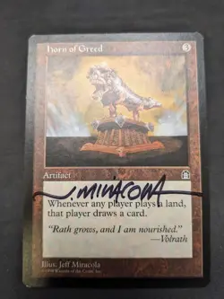 Horn of Greed - MTG - Stronghold (STH) - ARTIST SIGNED - LP - Image 2