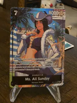 Ms. All Sunday SR (Alt Art) OP14-084 Foil THE AZURE SEA'S SEVEN English - Image 1